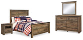 Diamond Furniture - Ashley Furniture - Trinell Full Panel Bed, Dresser, Mirror and Nightstand - Full Panel Bed, Dresser, Mirror and Nightstand - B446B78